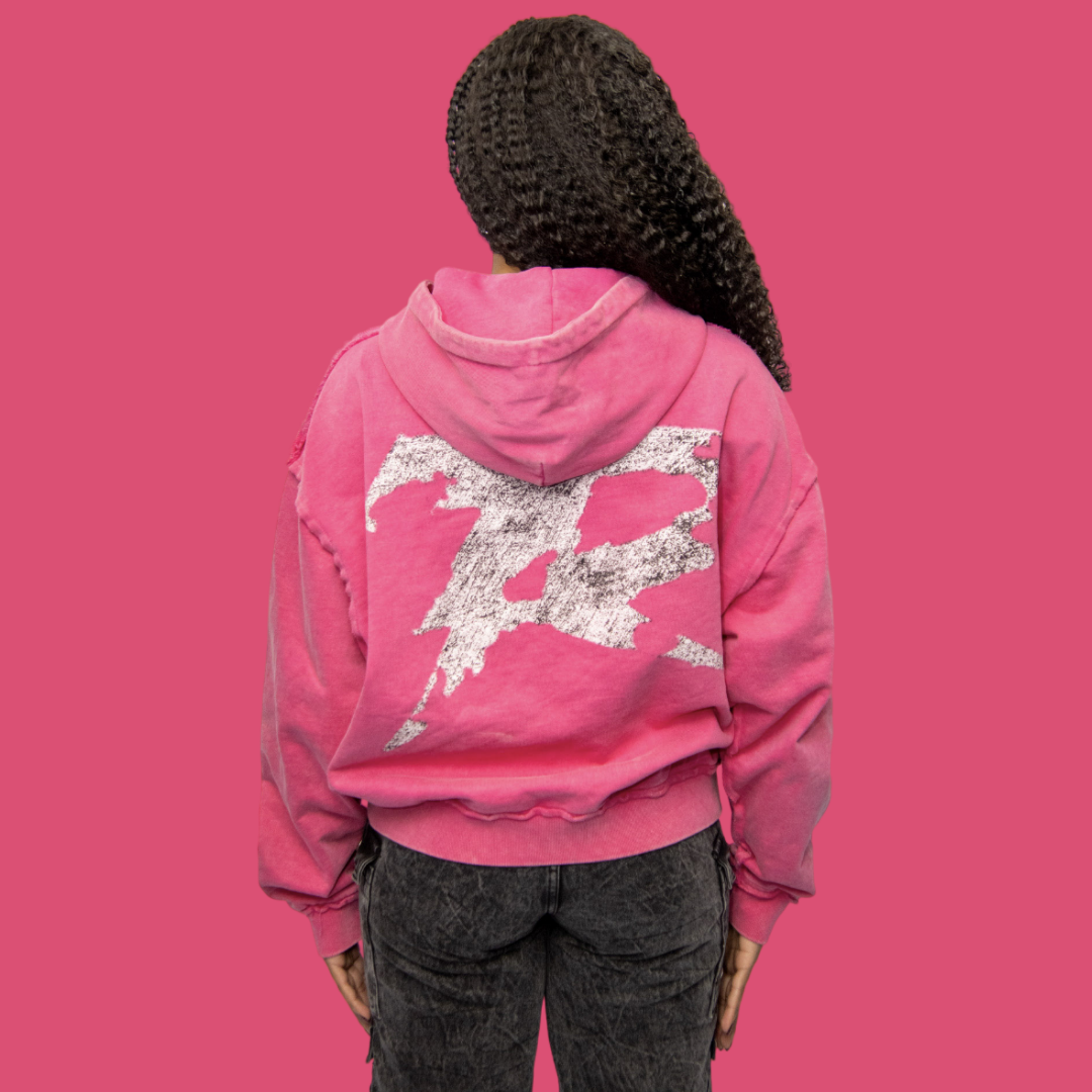 Pink "Breaking News" Zip-Up