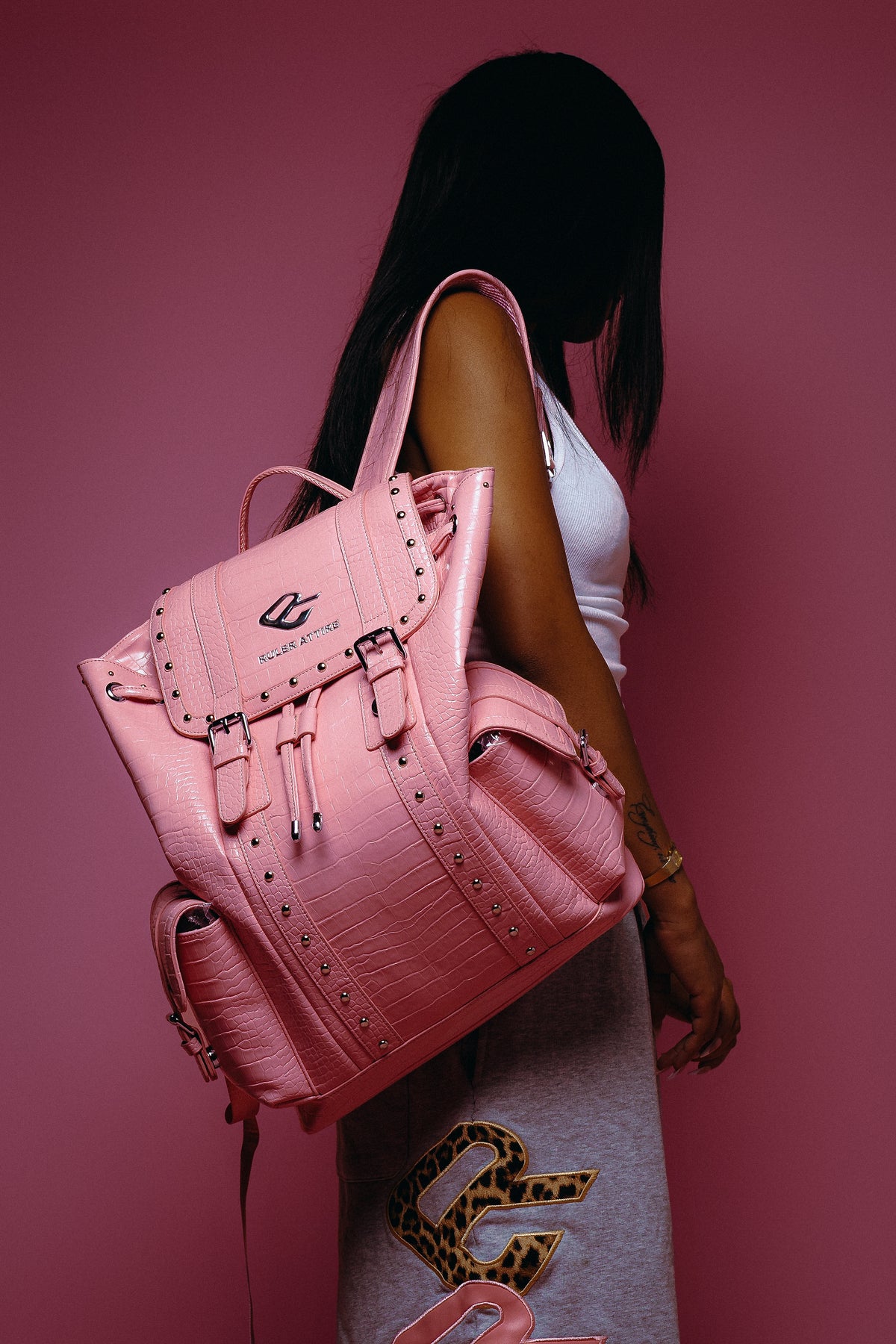 Studded Rosé Regalia Bag
