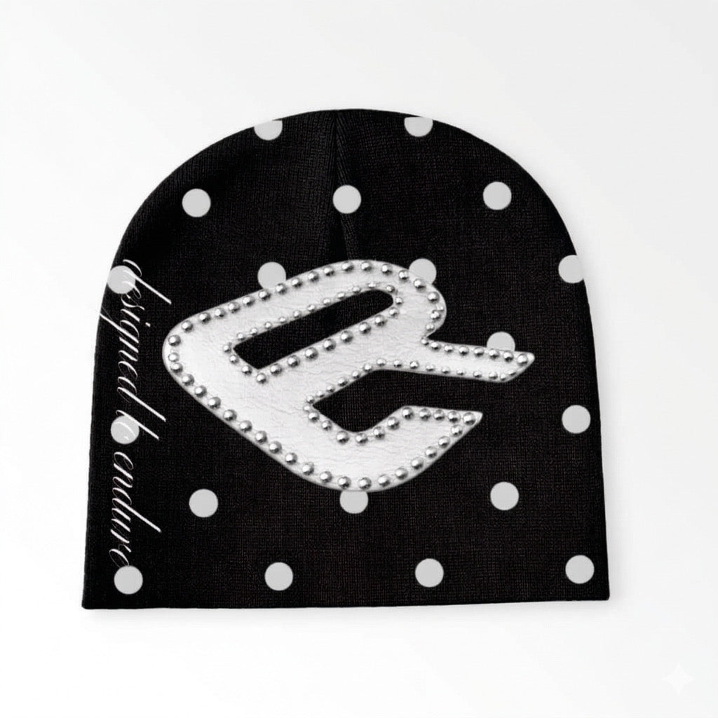 Black Polka Dot Beanie